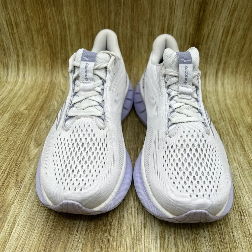 Saucony Ride 18 Running Shoes Womens Size 9 White Lilac Mesh Athletic S11001-245